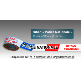 Rubalise POLICE NATIONALE - NE PAS FRANCHIR  bleu/blanc/rouge 70mm*250m