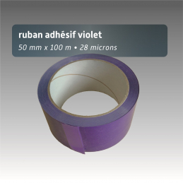 Ruban adhésif plastique 50mm*66m - couleur unie - violet