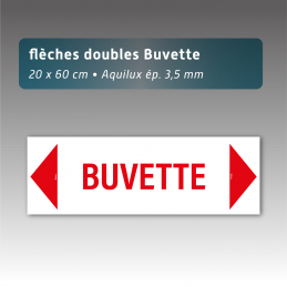 Flèche double "buvette" 20*60cm aquilux