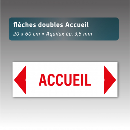 Flèche double "accueil" 20*60cm aquilux