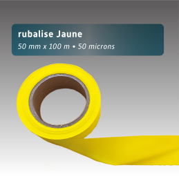 Rubalise plastique unie jaune 50mm*100m