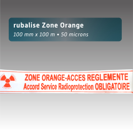 Rubalise plastique "Zone Orange - Accès Réglementé" 100mm*100m