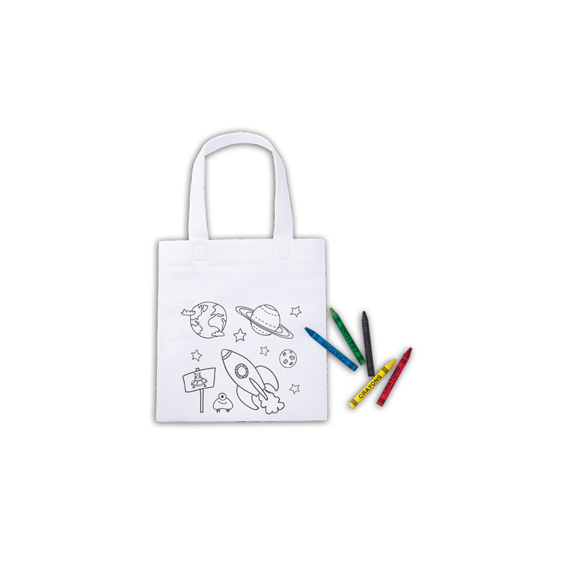 Elepl Kit 12 Sacs à Colorier + 10 Crayons Empilables | Activité Enfant DIY Cadeau Créatif